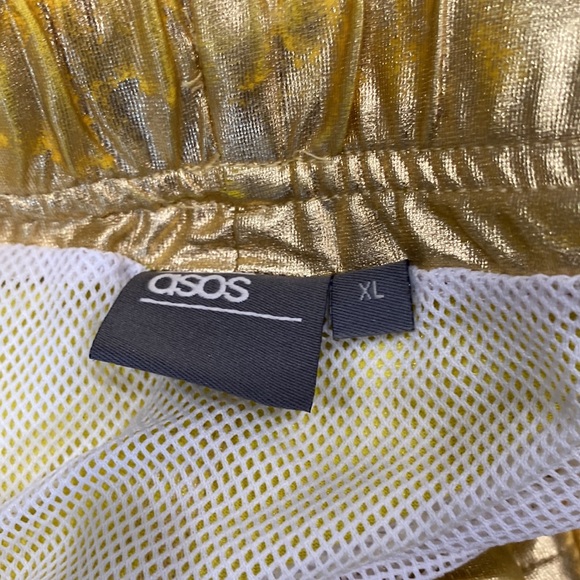 ASOS Gold Swim Shorts Size XL - Picture 6 of 8